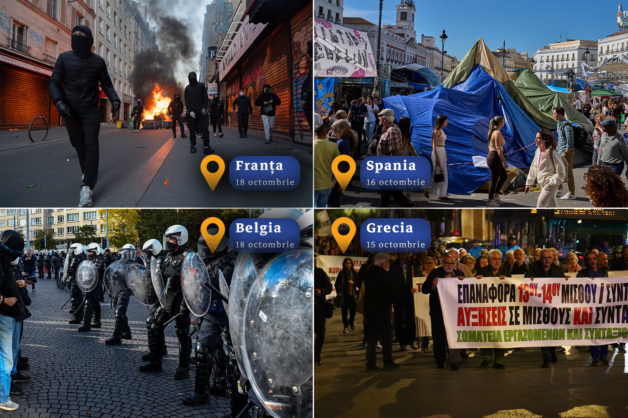 Tensiuni sociale în Europa: Impactul economic al nemulțumirilor din Franța, Grecia, Belgia și Spania