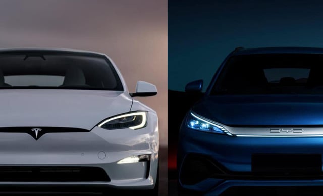 Piața globală de vehicule electrice: BYD înregistrează scăderi, în timp ce Tesla reduce diferența