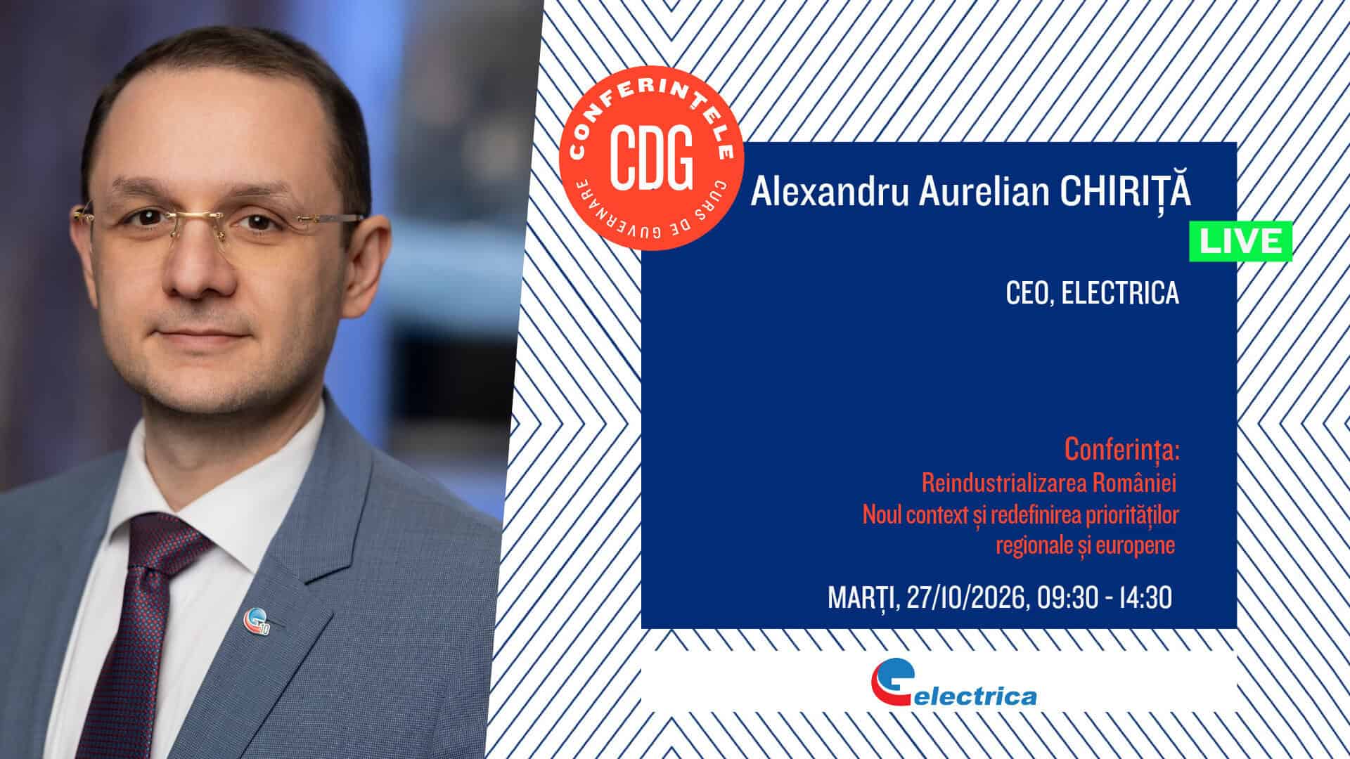 Alexandru Chiriță, CEO Electrica: Rețelele electrice trebuie pregătite înainte de investițiile industriale