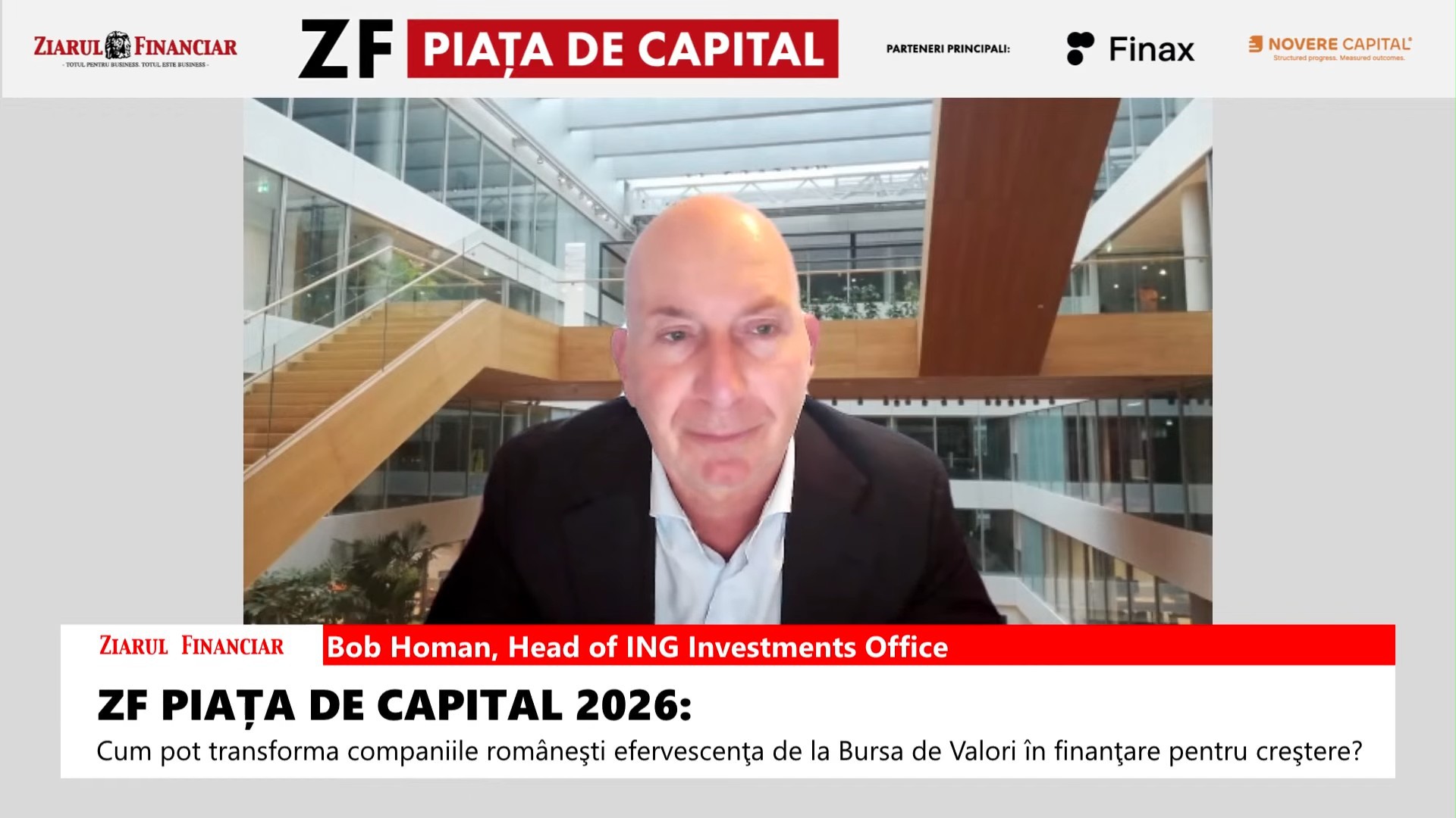 Bob Homan de la ING Investments Office: Piața de capital din România prezintă o volatilitate mai ridicată