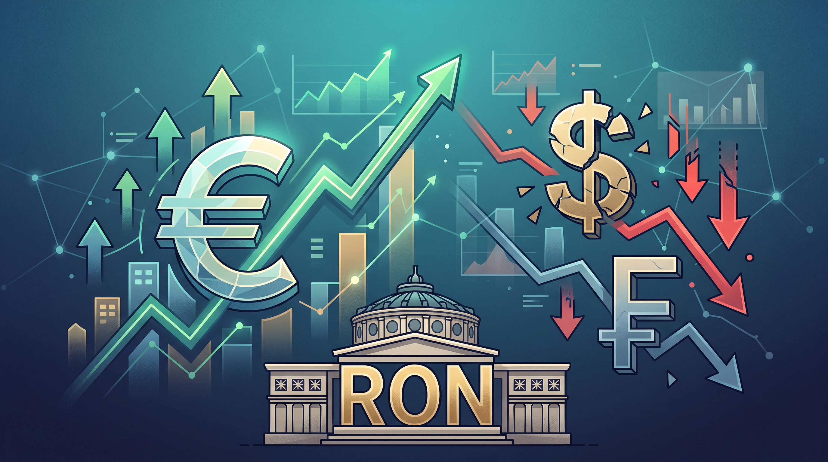 Evoluția cursurilor de schimb: Euro s-a apreciat, în timp ce dolarul și francul elvețian au crescut în raport cu leul