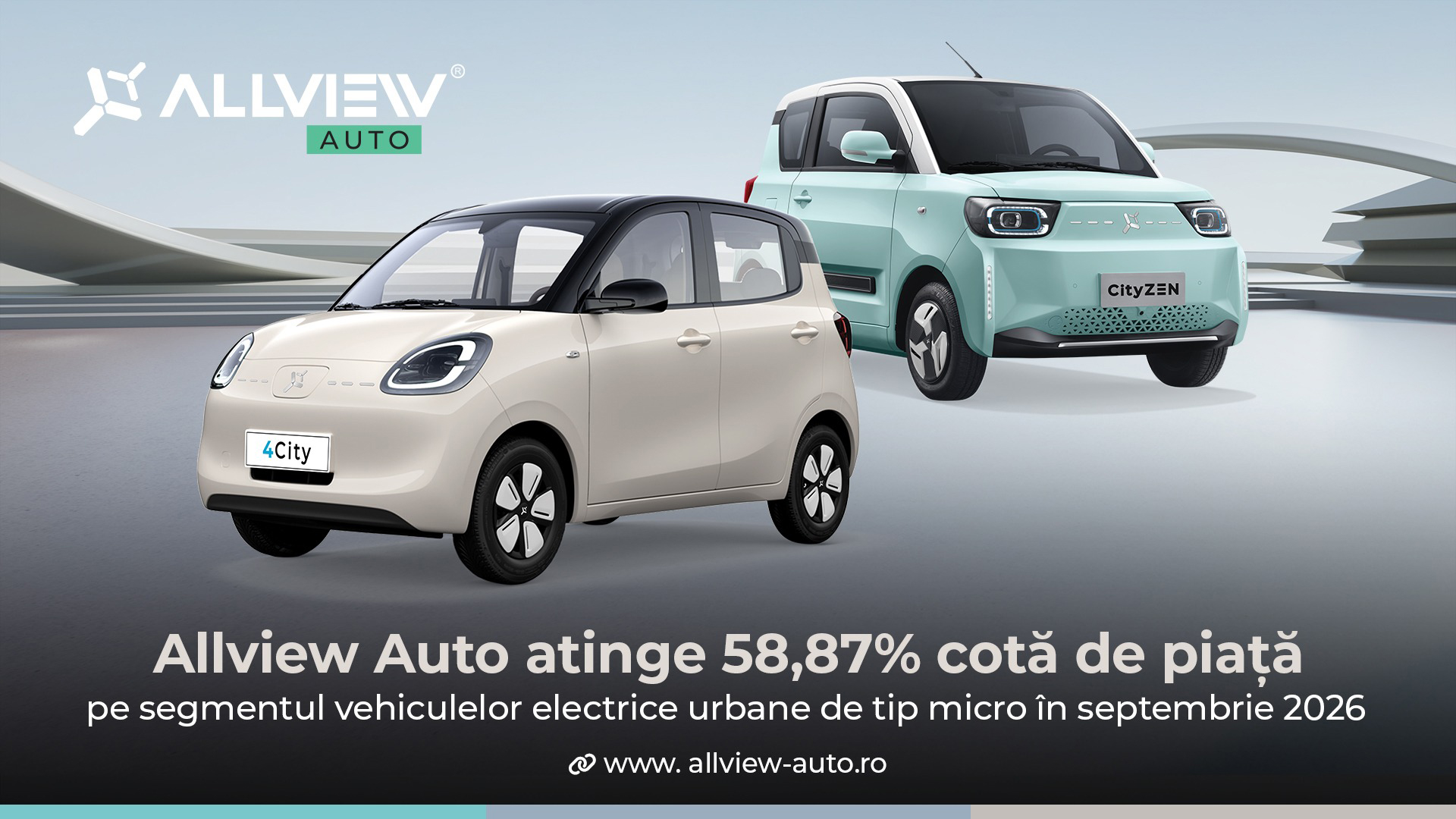 Allview Auto domină segmentul microcarurilor electrice cu o cotă de piață de 58,87% în septembrie 2026