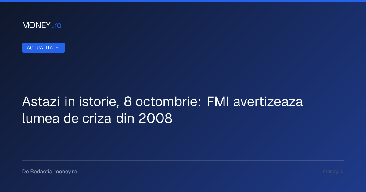 Aniversarea intervenției coordonate a băncilor centrale în criza financiară din 2008