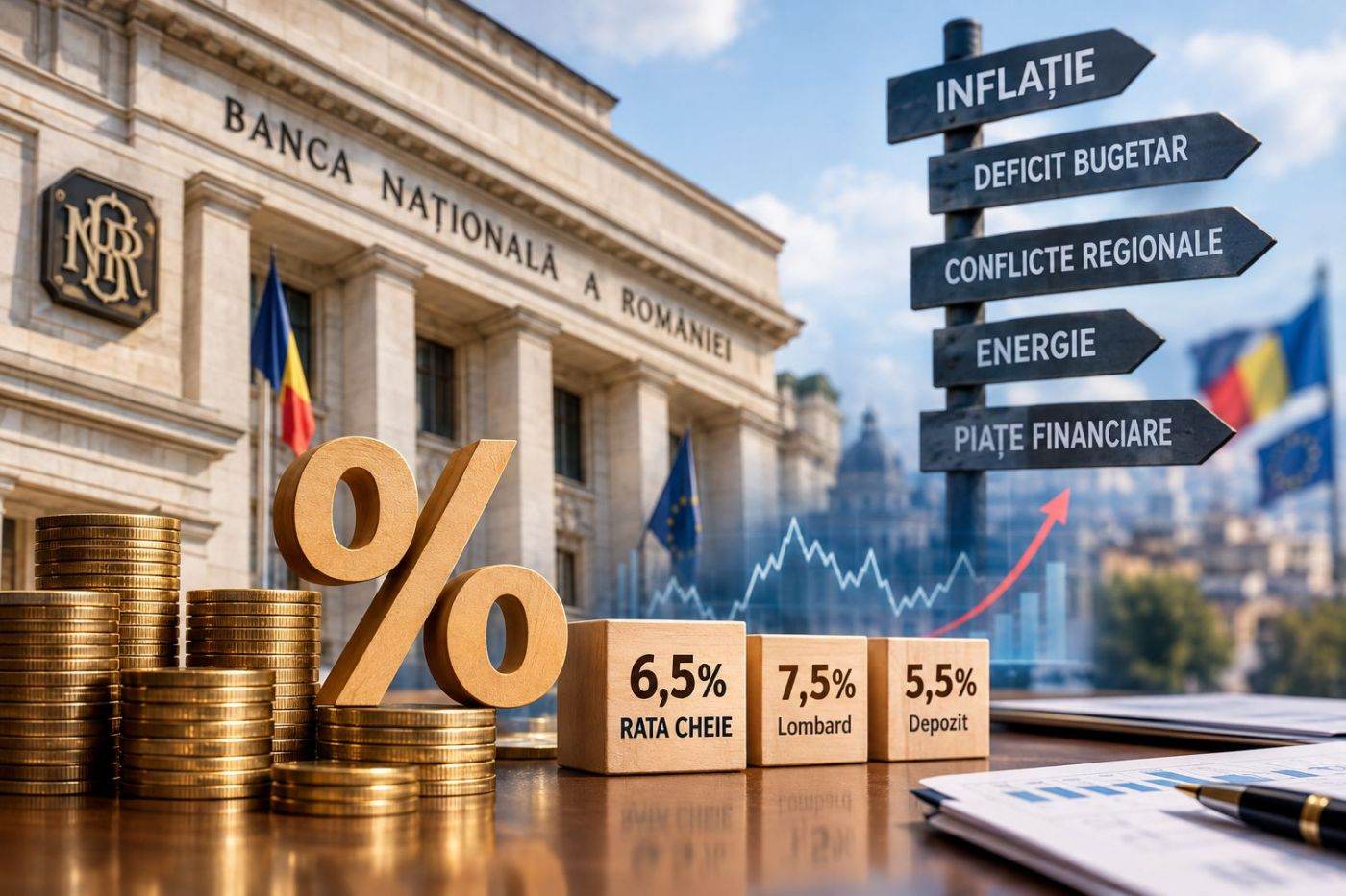 BNR menține dobânda cheie la 6,5%, în contextul incertitudinilor economice și politice